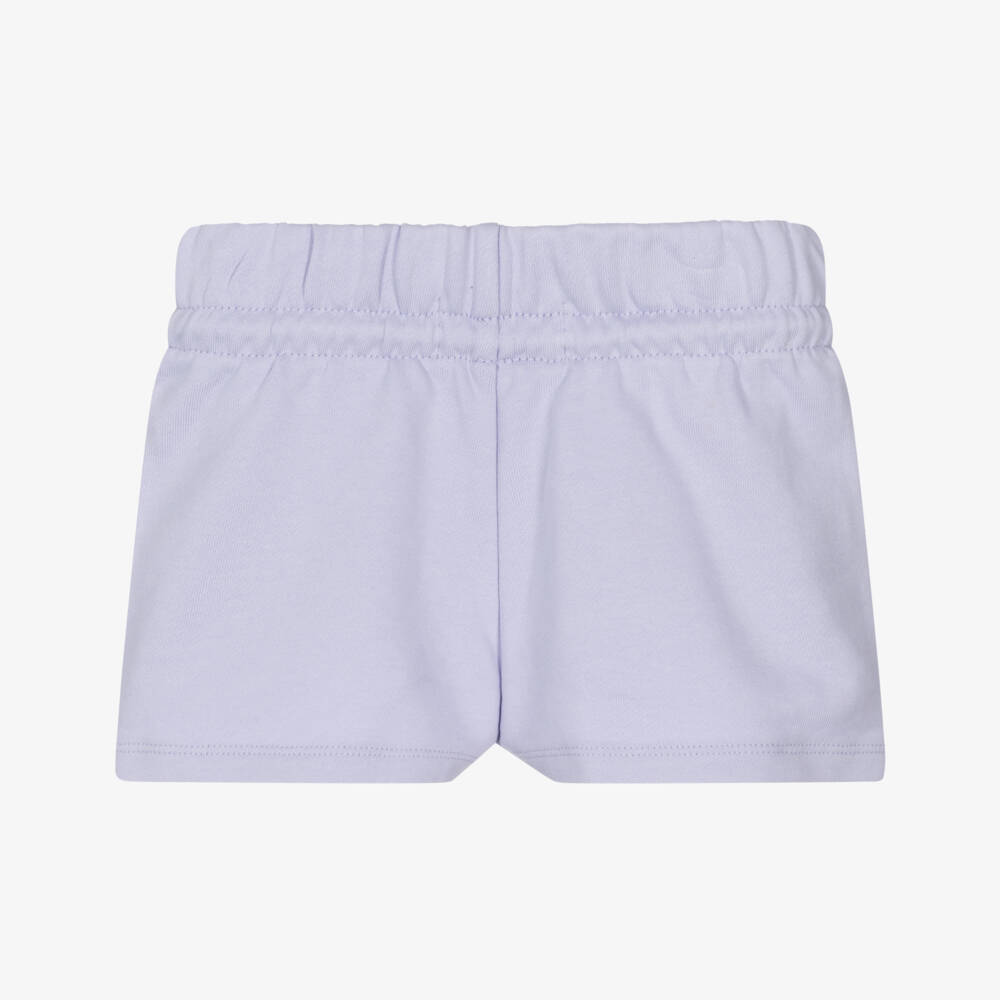 Calvin Klein-Girls Purple Sparkle Logo Cotton Shorts | Childrensalon Outlet
