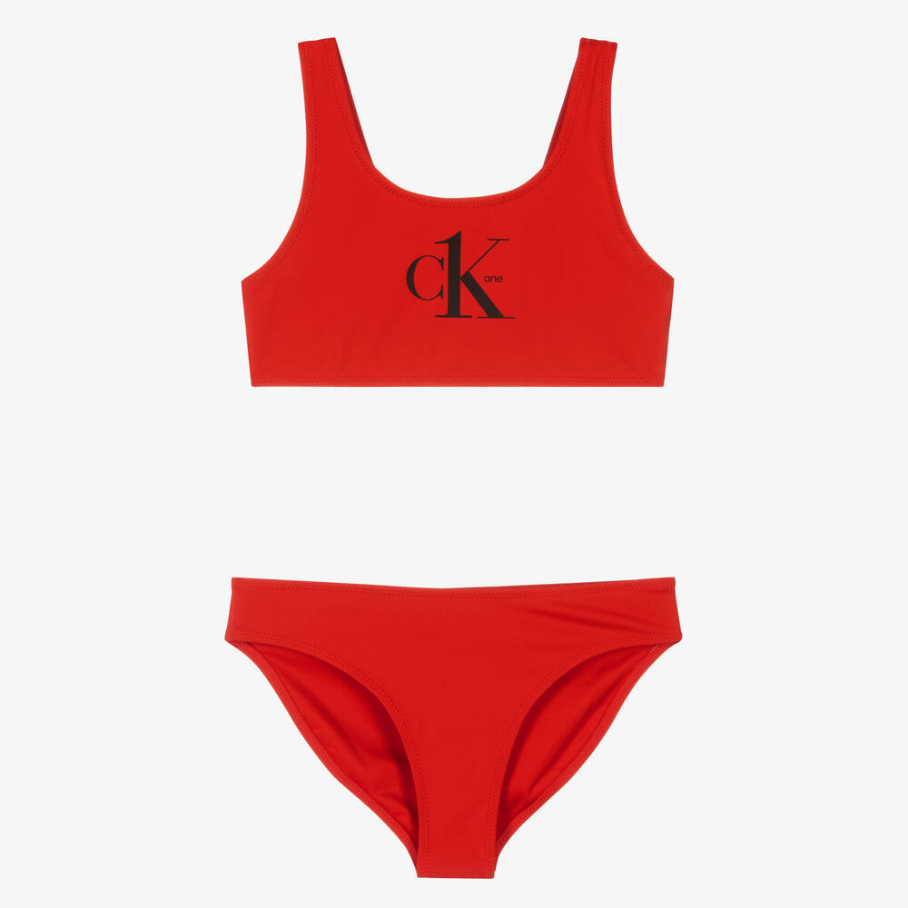 Calvin Klein - Roter Bikini für Mädchen | Childrensalon