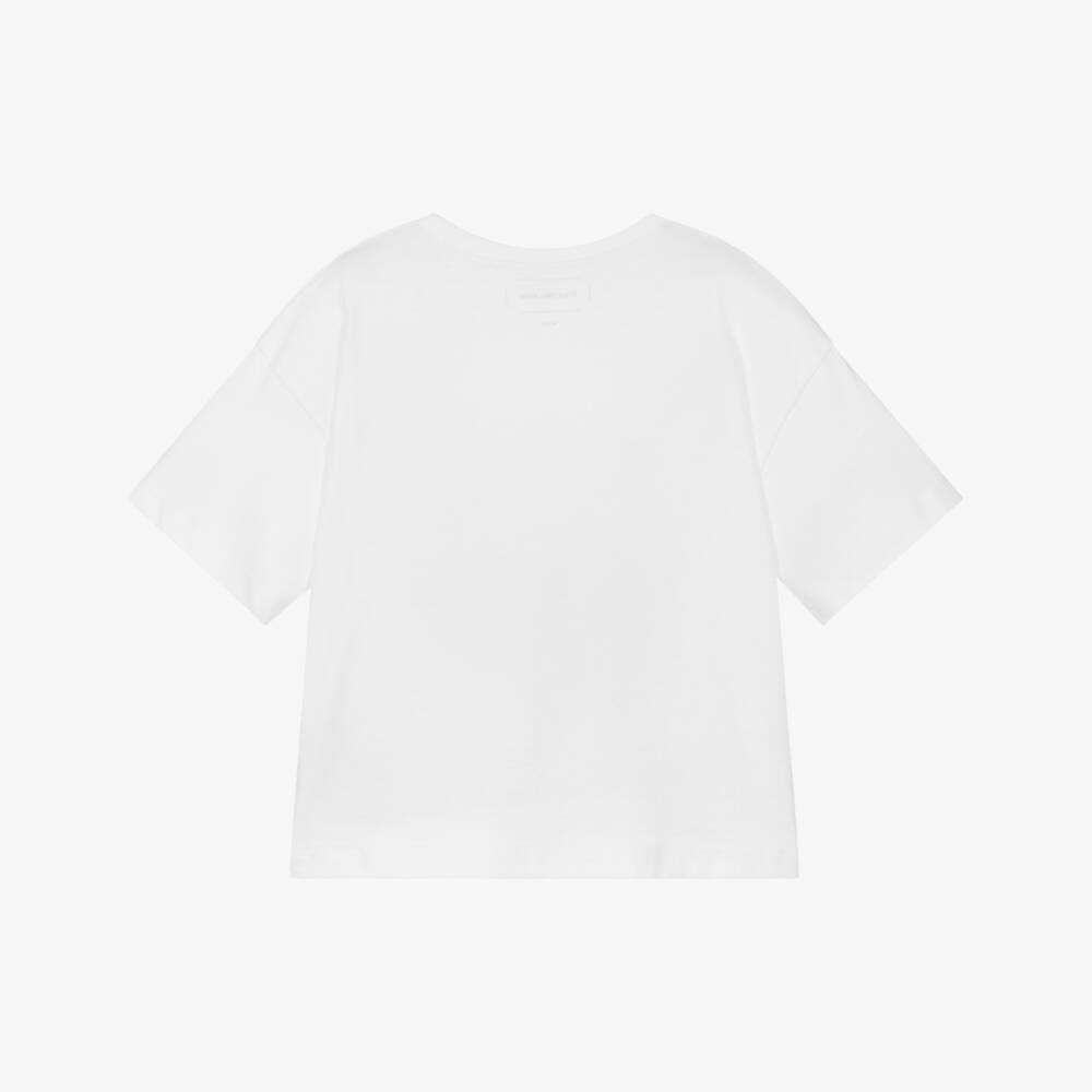 Calvin Klein-Girls Silver Logo Cotton Tee | Childrensalon Outlet