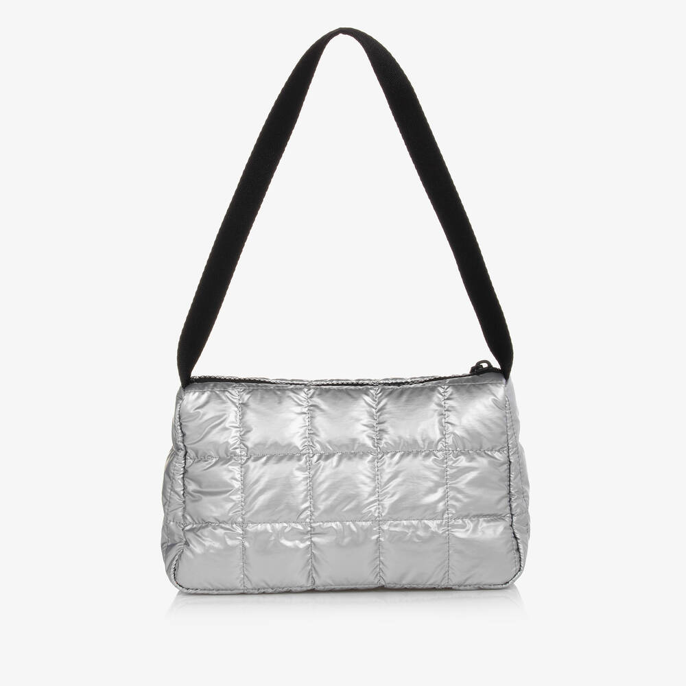 Calvin Klein-Girls Silver Quilted Shoulder Bag (23cm) | Childrensalon Outlet