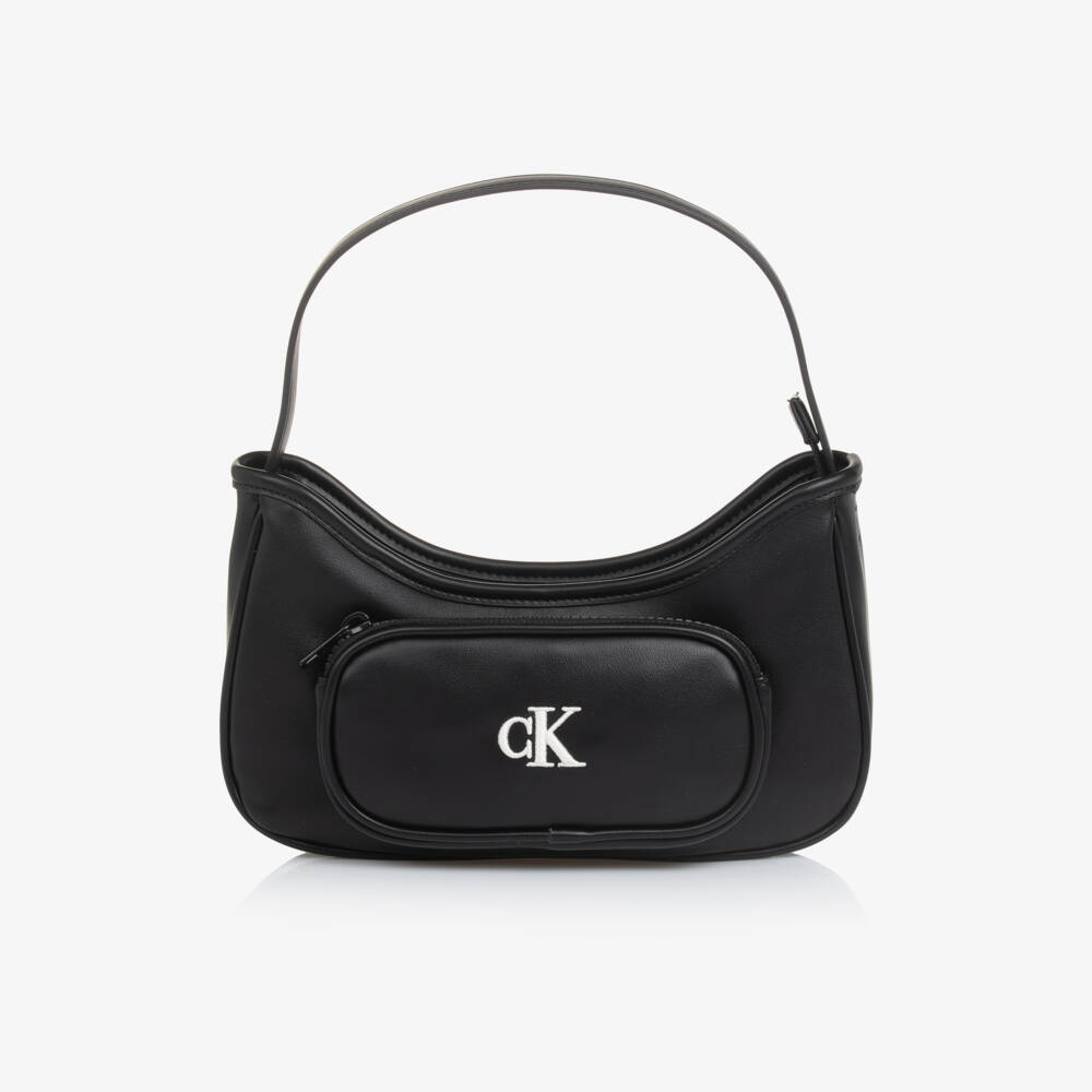 Calvin Klein-Girls Sleek Black Shoulder Purse | Childrensalon Outlet