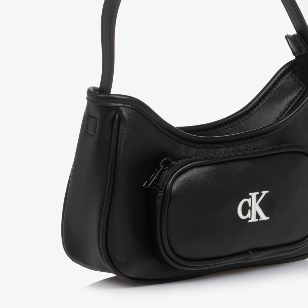 Calvin Klein-Girls Sleek Black Shoulder Purse | Childrensalon Outlet