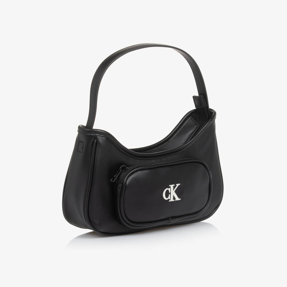 Calvin Klein-Girls Sleek Black Shoulder Purse | Childrensalon Outlet