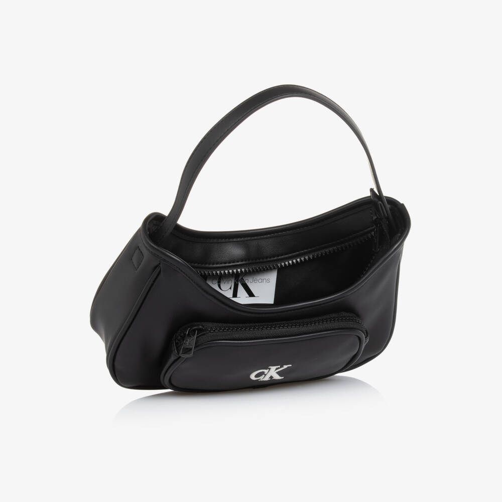 Calvin Klein-Girls Sleek Black Shoulder Purse | Childrensalon Outlet