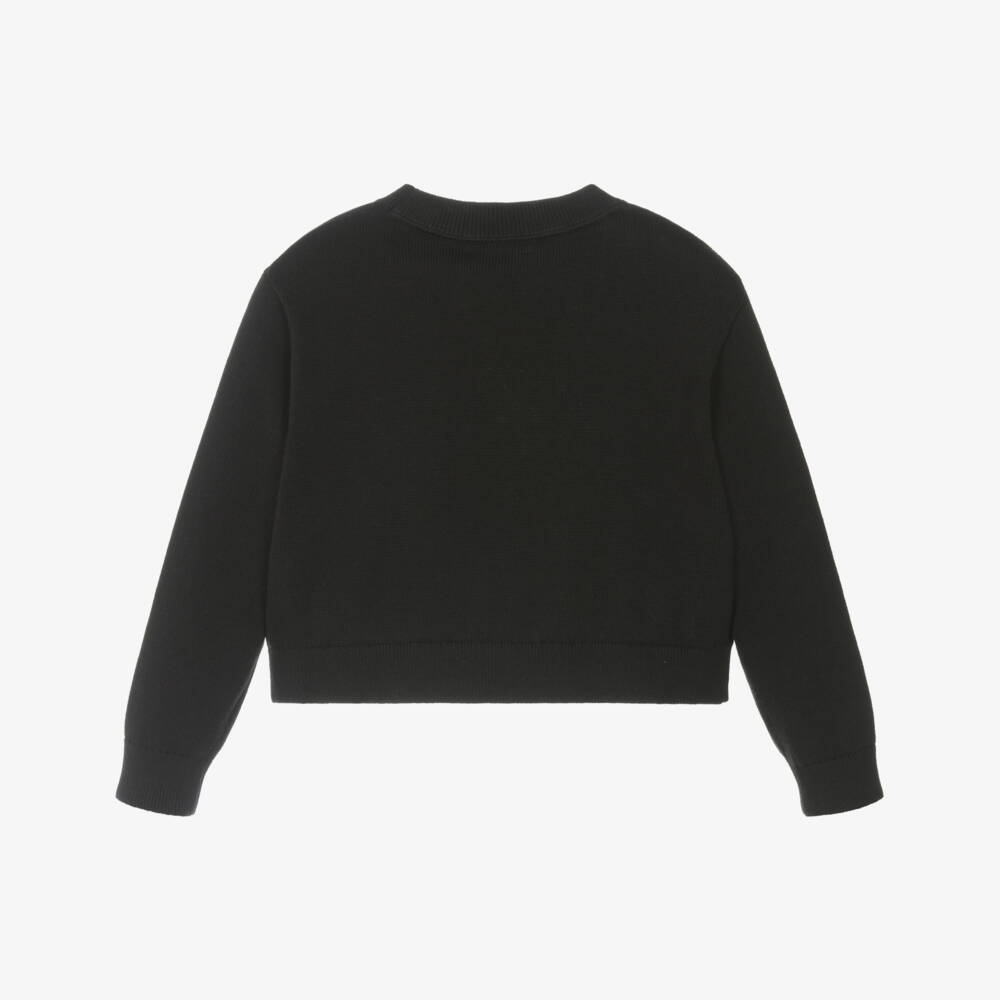 Calvin Klein-Girls Soft Black Scripted Knit Pullover | Childrensalon Outlet