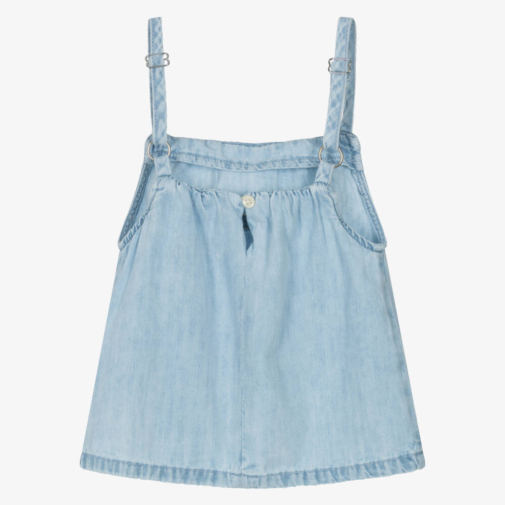 Calvin Klein-بلوزة دنيم زرقاء ناعمة للبنات | Childrensalon Outlet