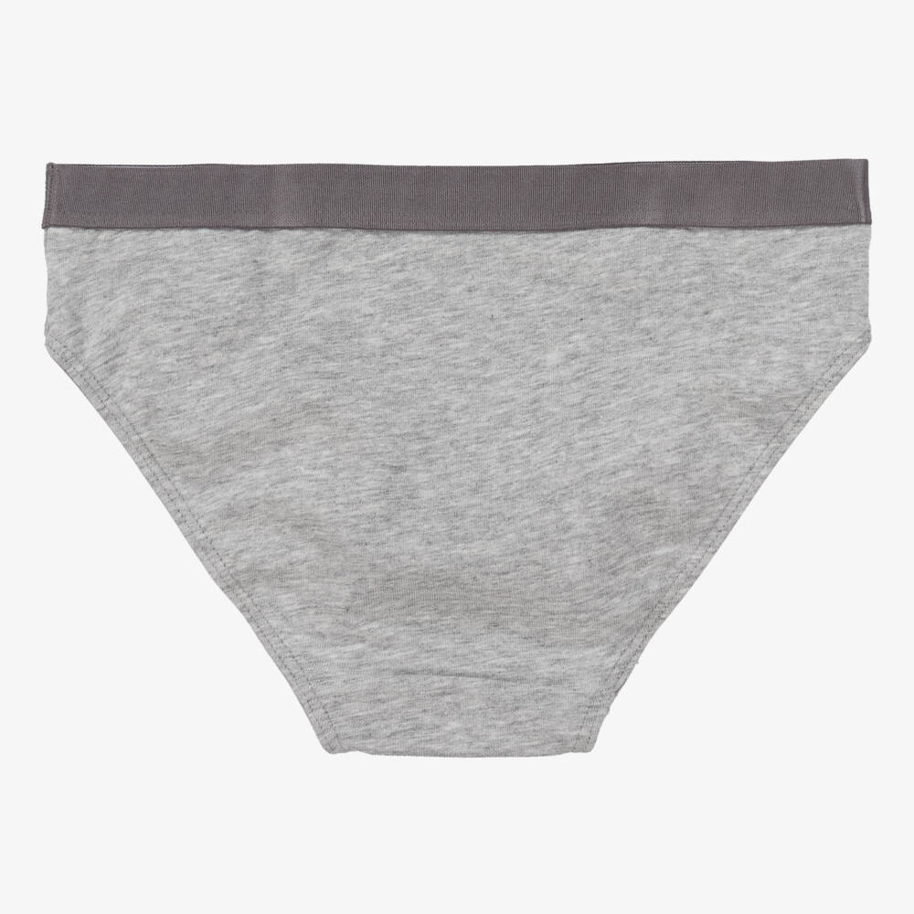 Calvin Klein-Girls Soft Grey & White Undies Duo | Childrensalon Outlet