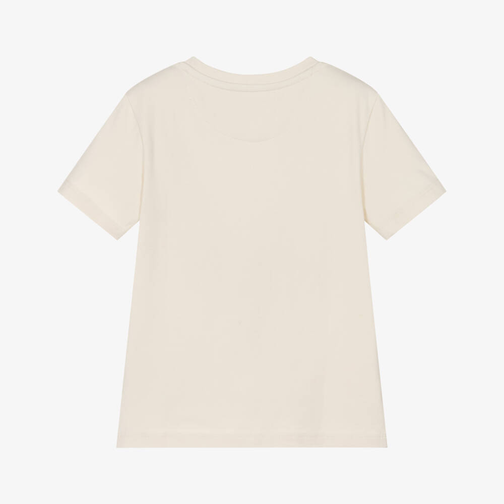 Calvin Klein-Girls Soft Ivory Cotton Top | Childrensalon Outlet