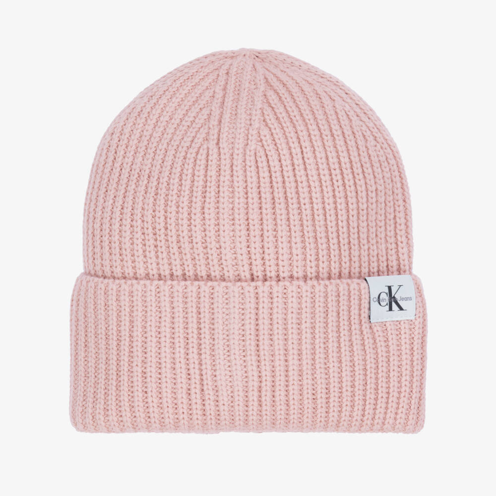 Calvin Klein-قبعة بنات صوفية وردية ناعمة | Childrensalon Outlet