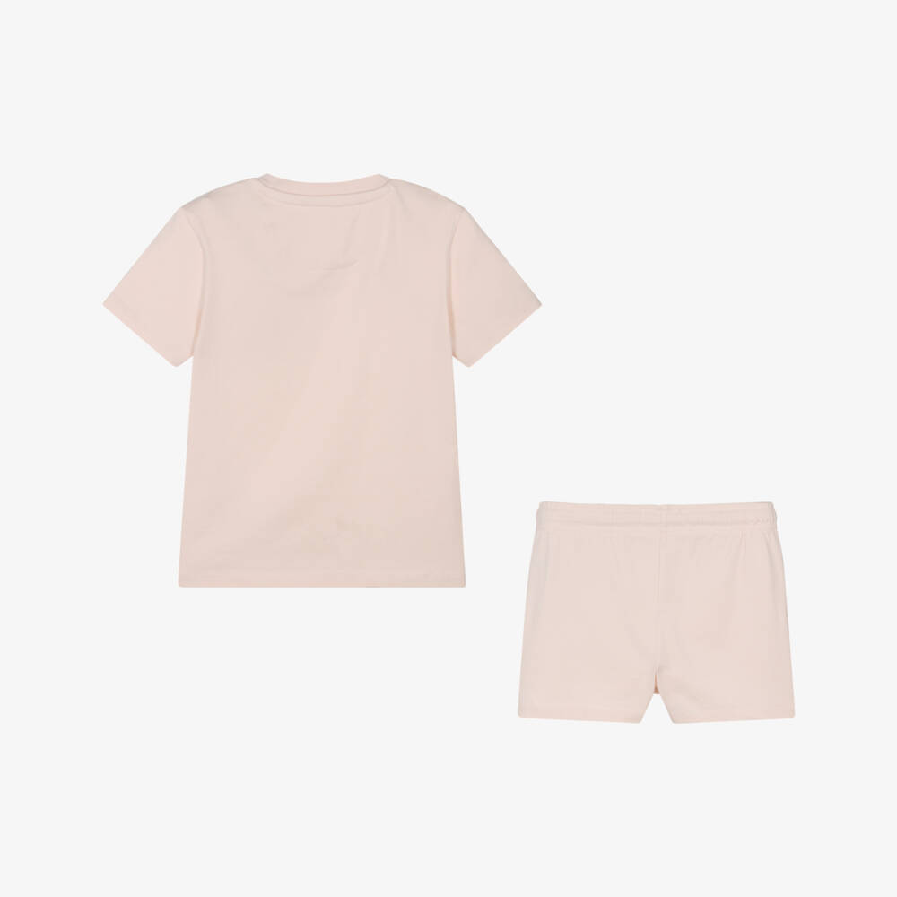 Calvin Klein-Girls Soft Pink Logo Cotton Ensemble | Childrensalon Outlet