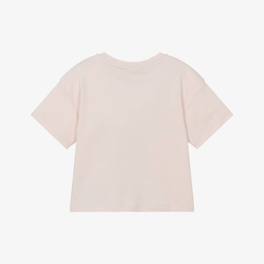 Calvin Klein-Girls Soft Pink Logo Tee | Childrensalon Outlet