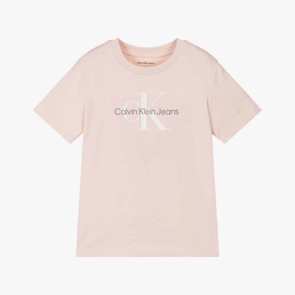 Calvin Klein-Мягкая розовая футболка с логотипом для девочек | Childrensalon Outlet