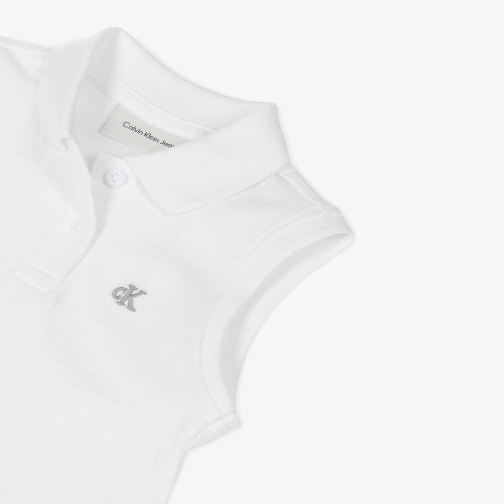 Calvin Klein-Girls Sporty White Polo Dress | Childrensalon Outlet