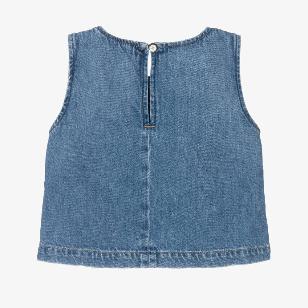 Calvin Klein-Girls Stylish Blue Cotton Tank | Childrensalon Outlet