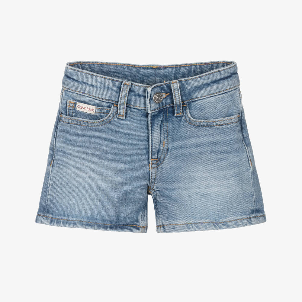 Calvin Klein-Стильные синие джинсовые шорты для девочек | Childrensalon Outlet