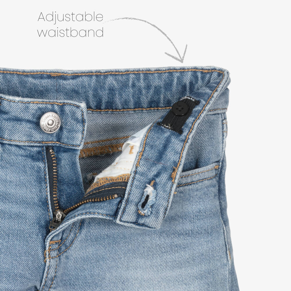 Calvin Klein-Girls Stylish Slim Blue Denim Shorts | Childrensalon Outlet