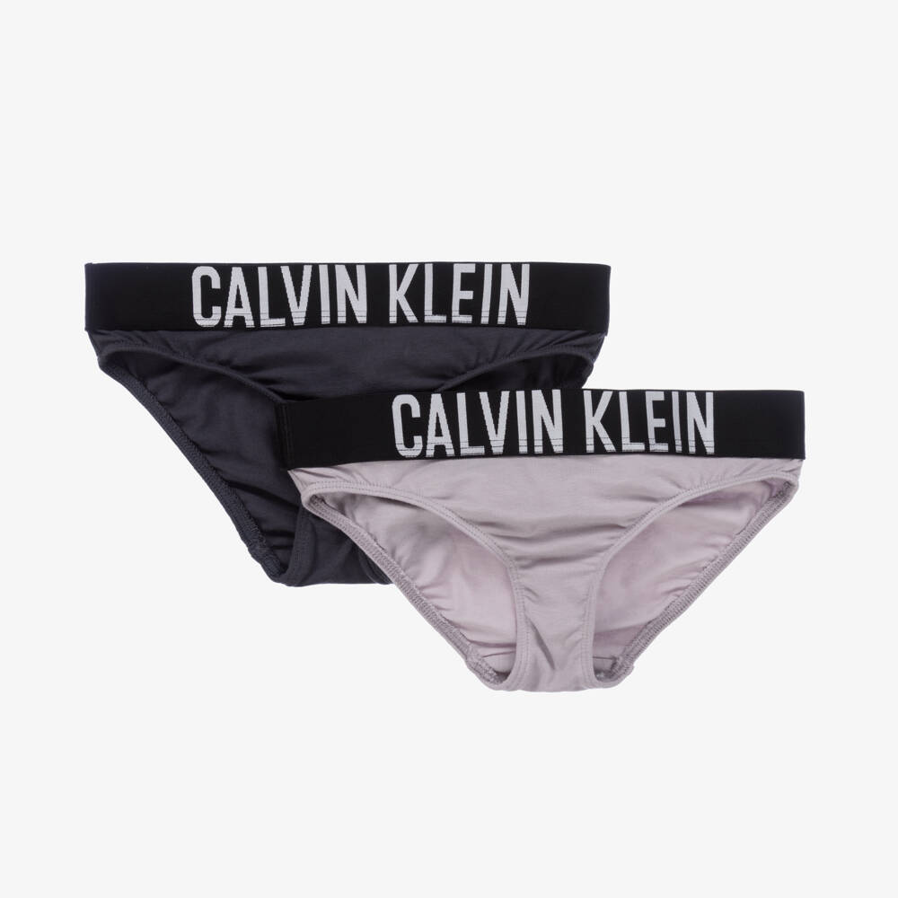 Calvin Klein-Girls Twin Pack Grey Pants | Childrensalon Outlet