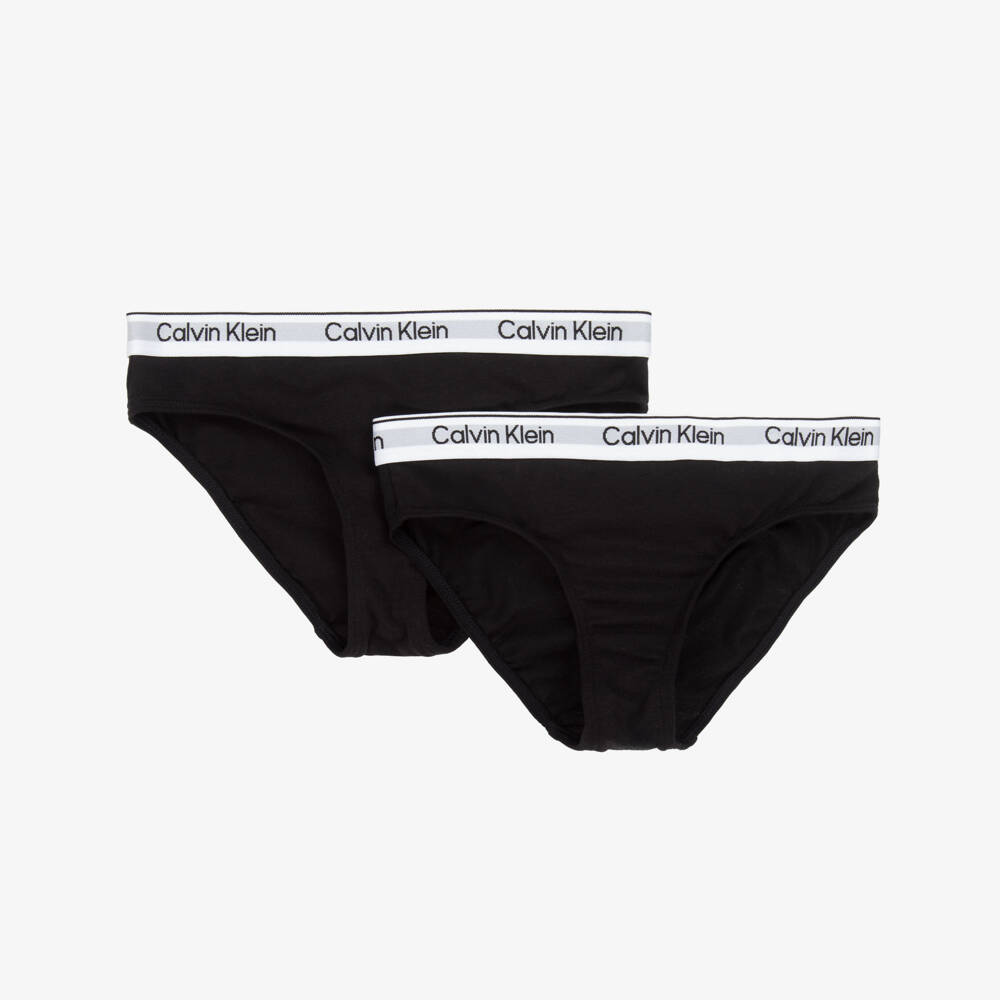 Calvin Klein-Girls Twin Set Black Soft Briefs | Childrensalon Outlet