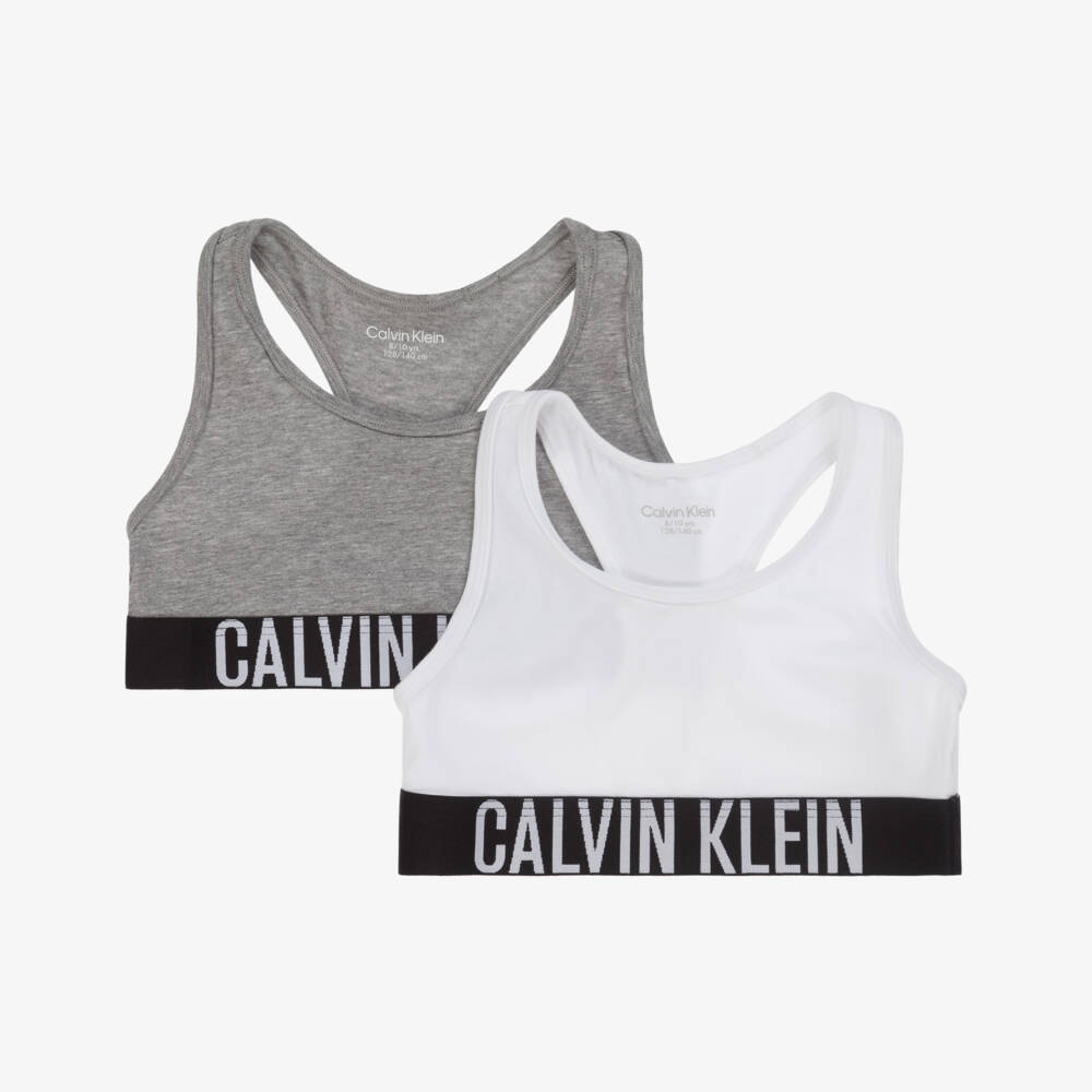 Calvin Klein-Girls Two-Tone Cotton Crop Tops Duo | Childrensalon Outlet
