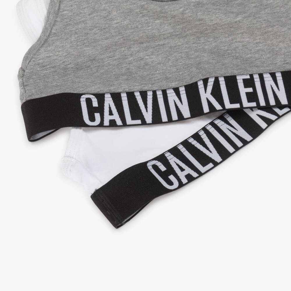 Calvin Klein-Girls Two-Tone Cotton Crop Tops Duo | Childrensalon Outlet