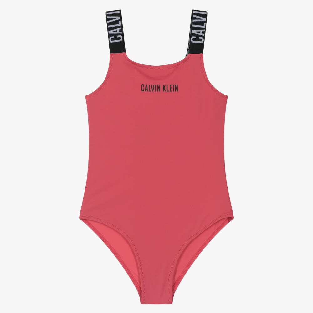 Calvin Klein-Girls Vibrant Pink One-Piece Swimsuit | Childrensalon Outlet