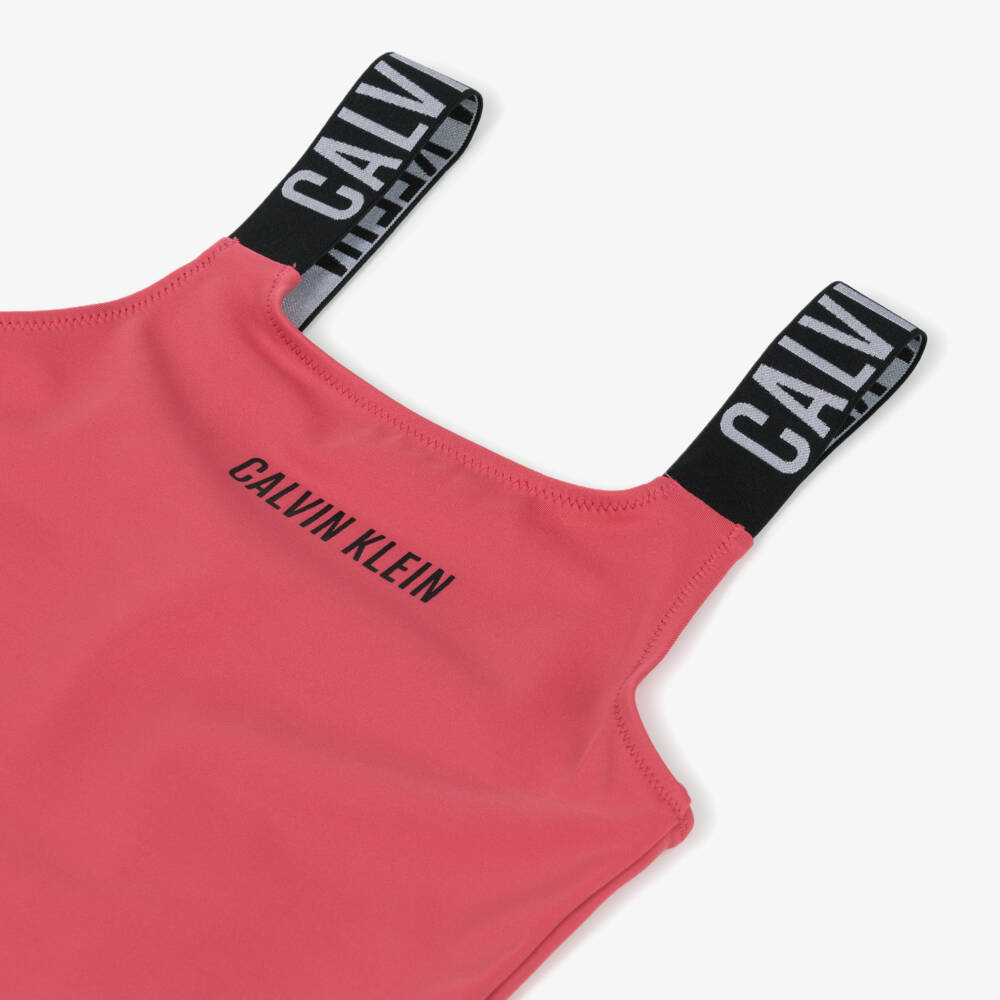 Calvin Klein-مايوه قطعة واحدة وردي زاهي للبنات | Childrensalon Outlet