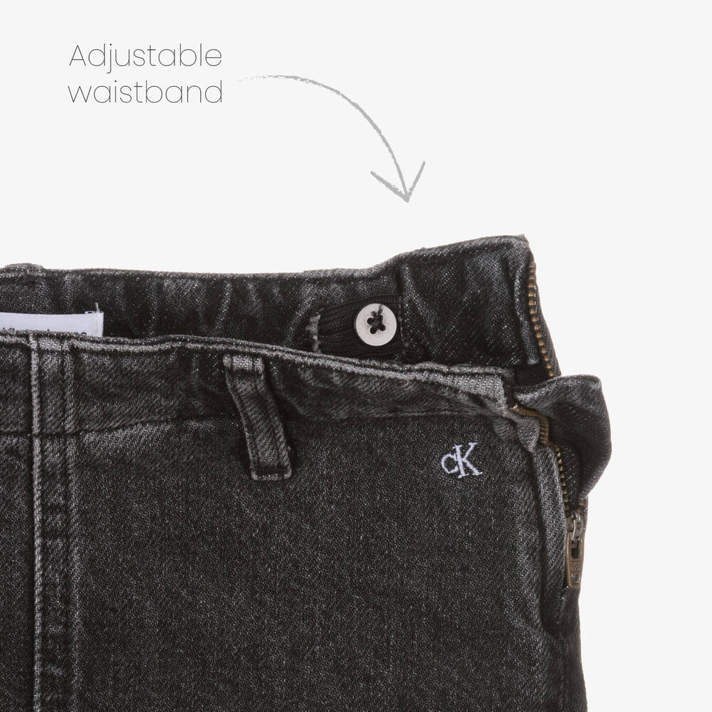 Calvin Klein-Girls Washed Black Denim Skirt | Childrensalon Outlet