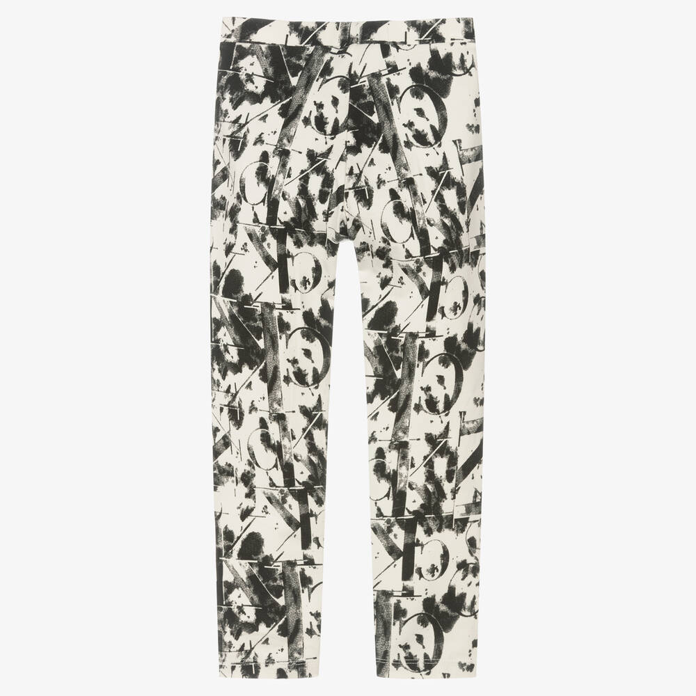 Calvin Klein Джинсы-Черно-белые хлопковые легинсы | Childrensalon Outlet