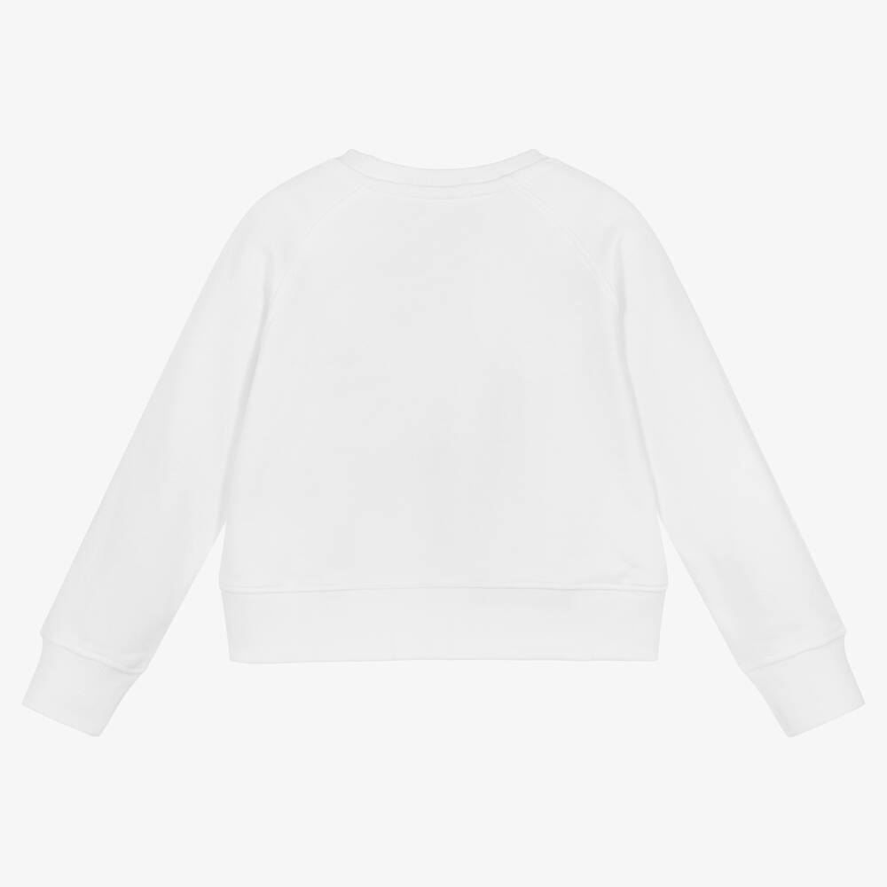 Calvin Klein Джинсы-Белый хлопковый свитшот | Childrensalon Outlet