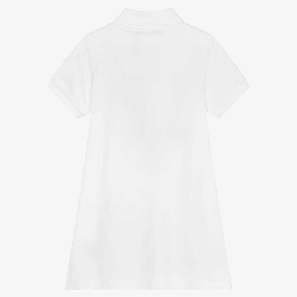 Calvin Klein Jeans-Girls White Cotton Polo Monogram Dress | Childrensalon Outlet