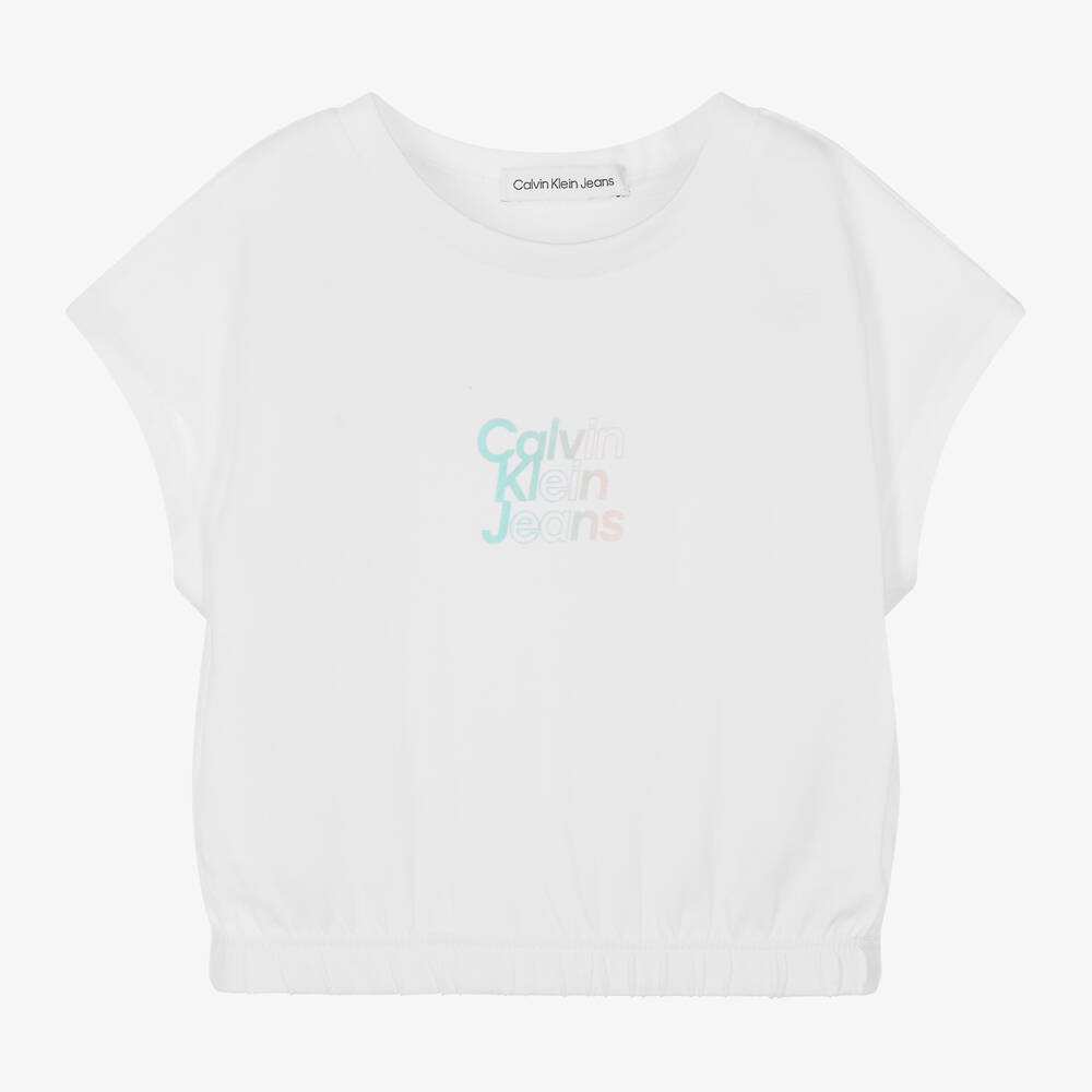 Ladies white calvin klein t shirt shop