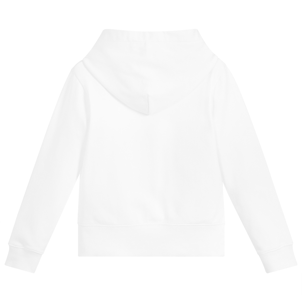 Calvin Klein Jeans-Girls White Logo Hoodie | Childrensalon Outlet