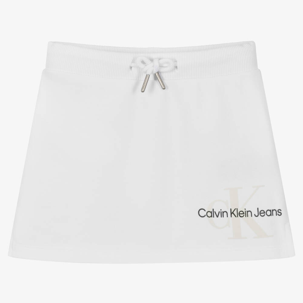 Calvin Klein Jeans - Girls White Logo Skirt | Childrensalon