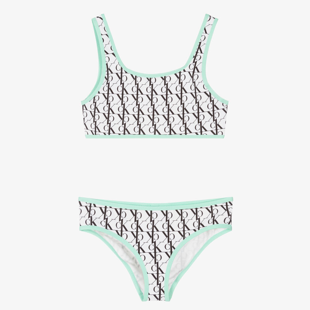 Calvin Klein - Weißer Monogramm-Bikini (M) | Childrensalon