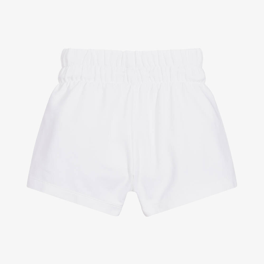 Calvin Klein Jeans-Girls White Monogram Logo Shorts | Childrensalon Outlet