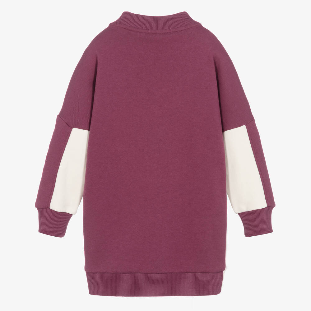 Calvin Klein-Girls White & Purple Colourblock Dress | Childrensalon Outlet