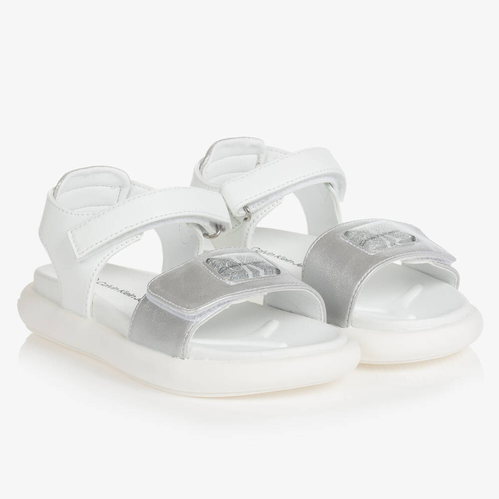 Calvin Klein Jeans - Sandales blanches et argentées | Childrensalon