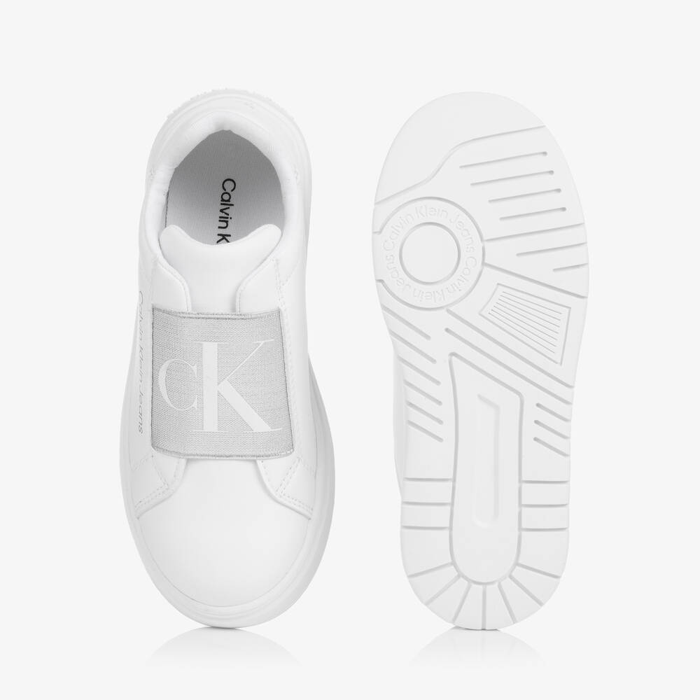 Calvin Klein-Girls White Slip-On Trainers | Childrensalon Outlet