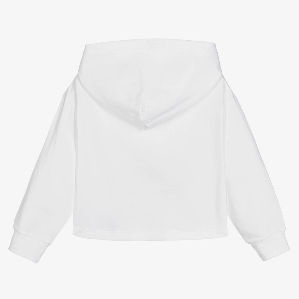 Calvin Klein Jeans-Girls White Sun Reveal Logo Hoodie | Childrensalon Outlet