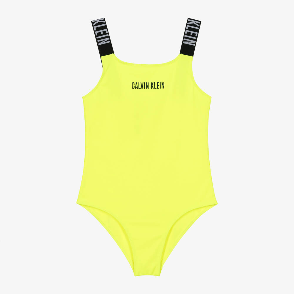Calvin Klein-Girls Yellow Swimsuit | Childrensalon Outlet