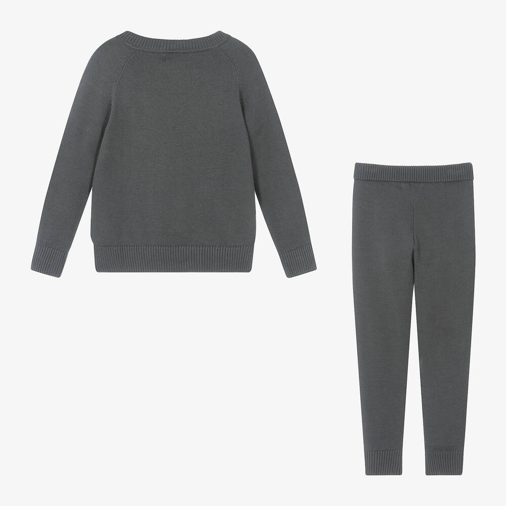 Calvin Klein Grey Cotton Knit Tracksuit