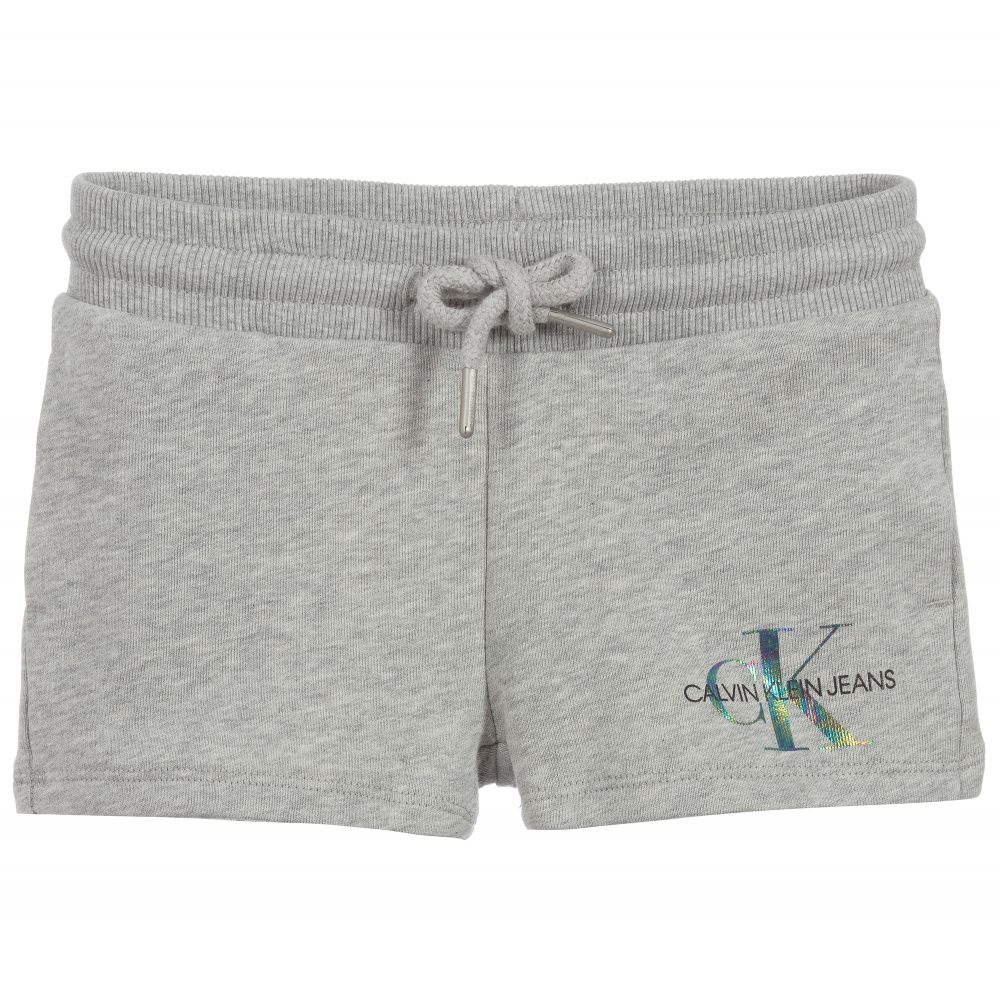Calvin Klein Jeans Grey Organic Cotton Shorts Childrensalon Outlet