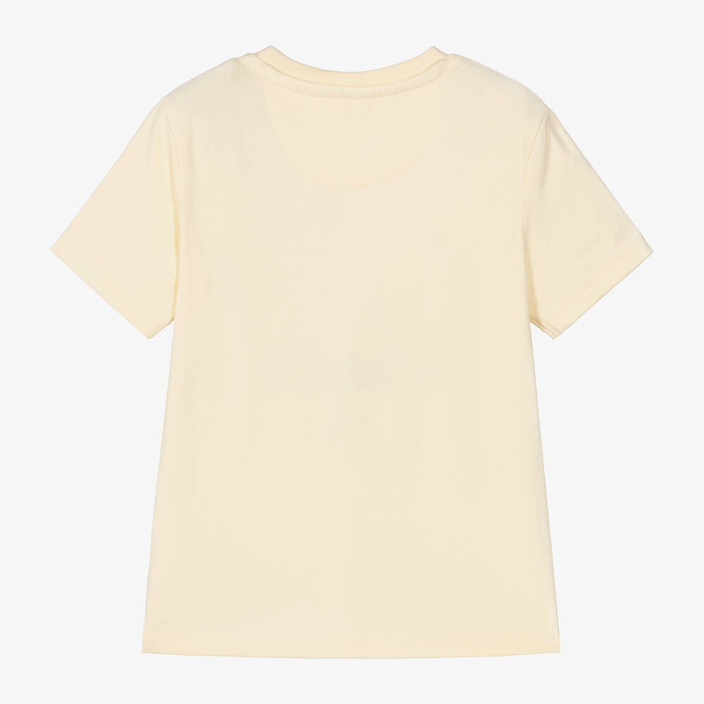 كالفين كلاين-تيشيرت قطن جيرسي لون عاجي داكن للأطفال | Childrensalon Outlet