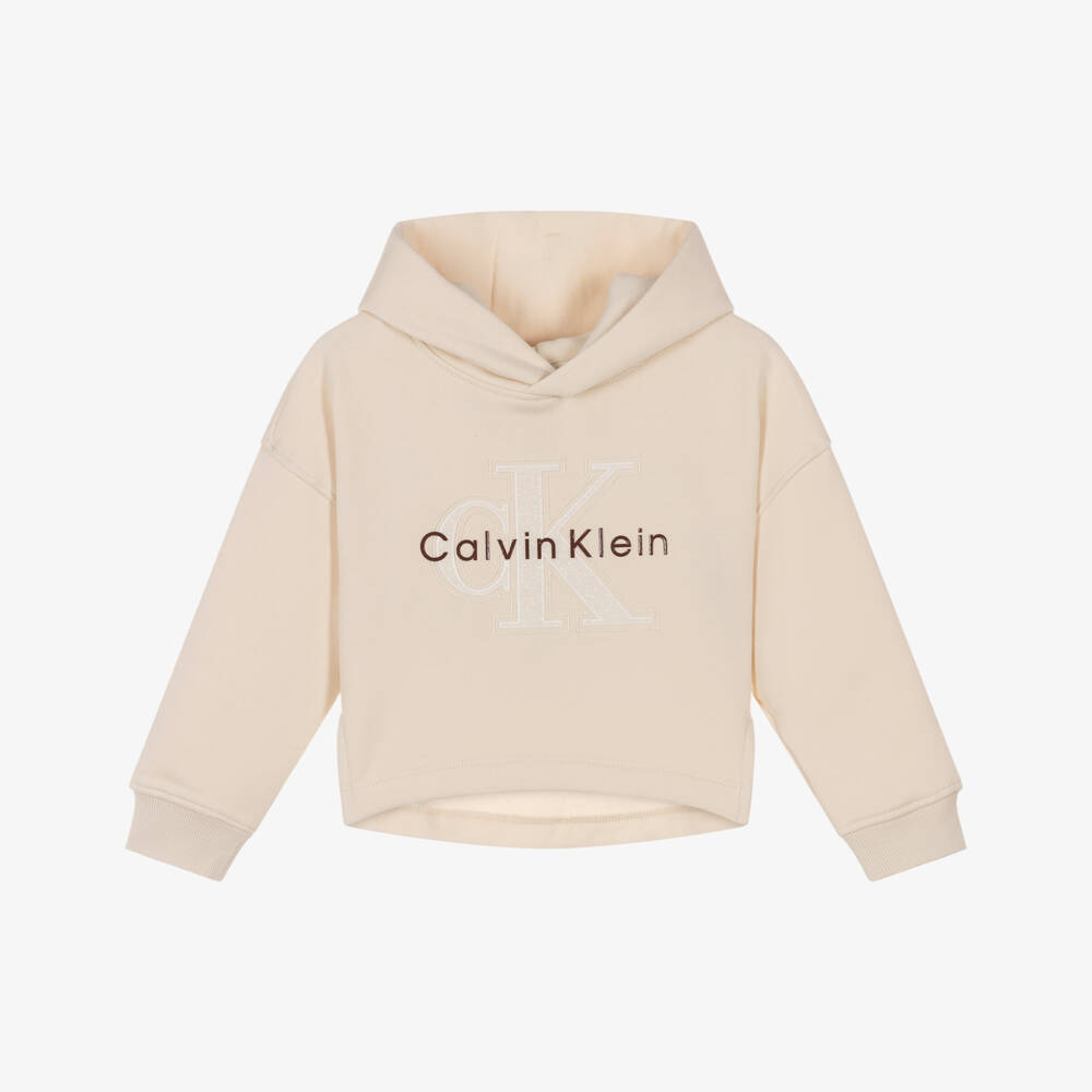 Calvin Klein-Ivory Logo Hoodie | Childrensalon Outlet