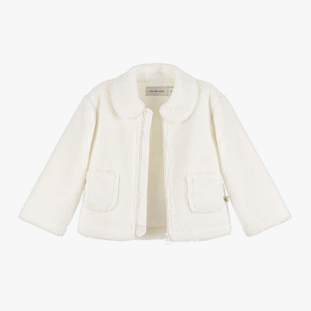Calvin Klein-Junior Boys Cream Fleece Jacket | Childrensalon Outlet