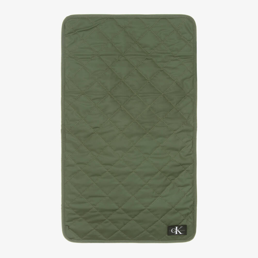Calvin Klein-Khaki Green Quilted Baby Changing Bag (46cm) | Childrensalon Outlet