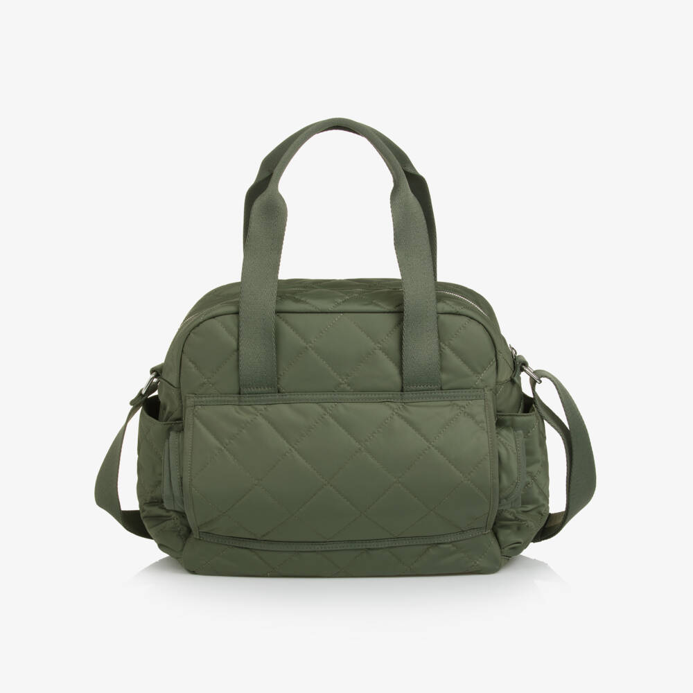 Calvin Klein-Khaki Green Quilted Baby Changing Bag (46cm) | Childrensalon Outlet