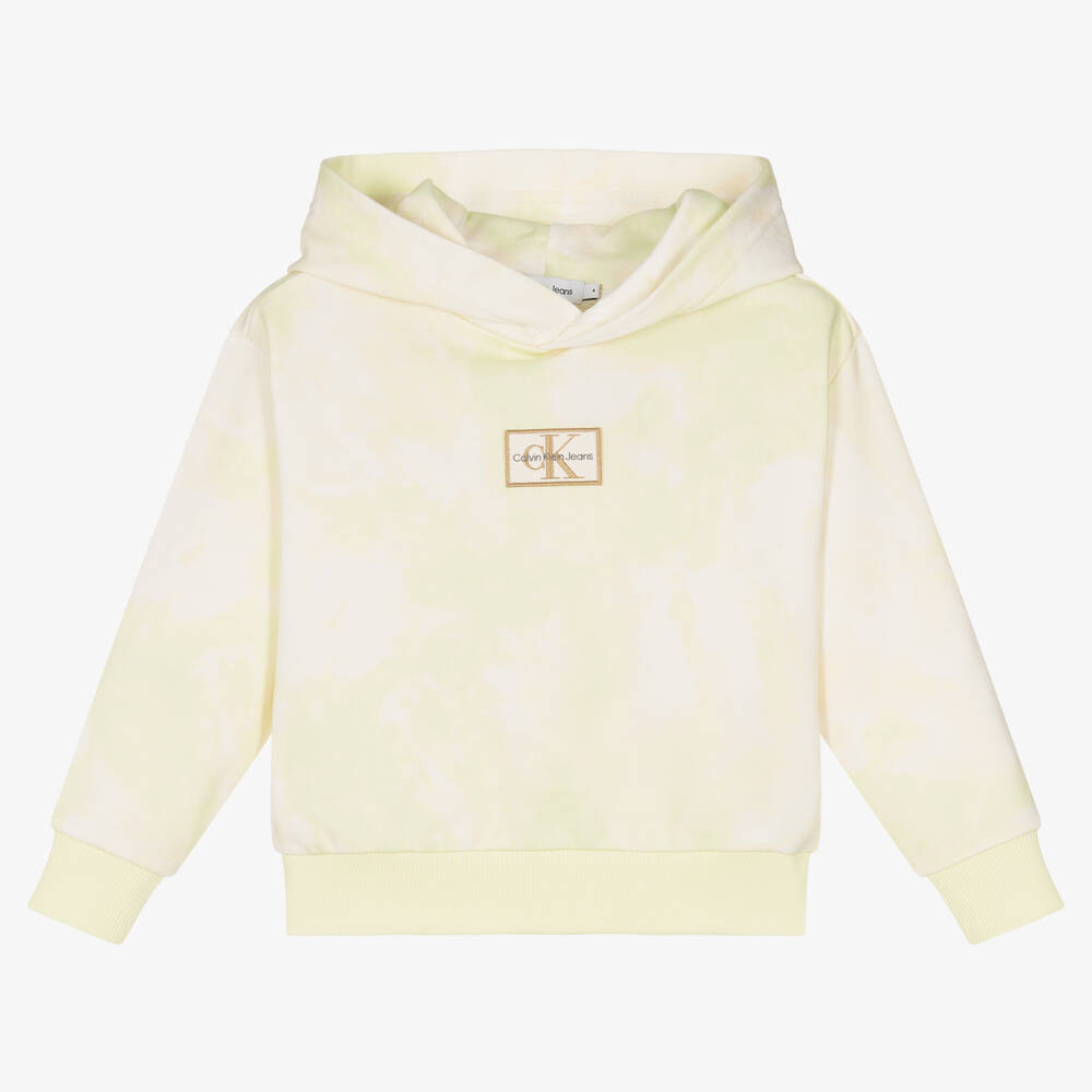 Calvin Klein Jeans - Light Green Bleached Cotton Hoodie | Childrensalon