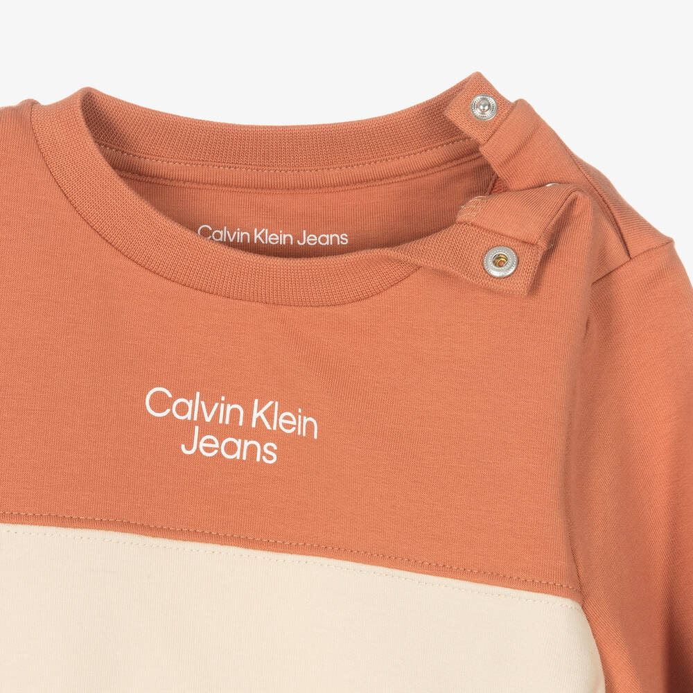 Calvin Klein Orange Cotton Logo Tracksuit