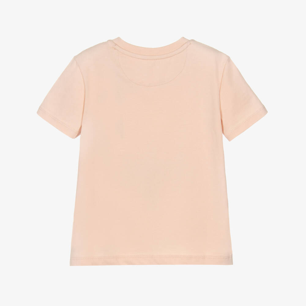 Calvin Klein-Pale Pink Cotton Monogram Logo T-Shirt | Childrensalon Outlet